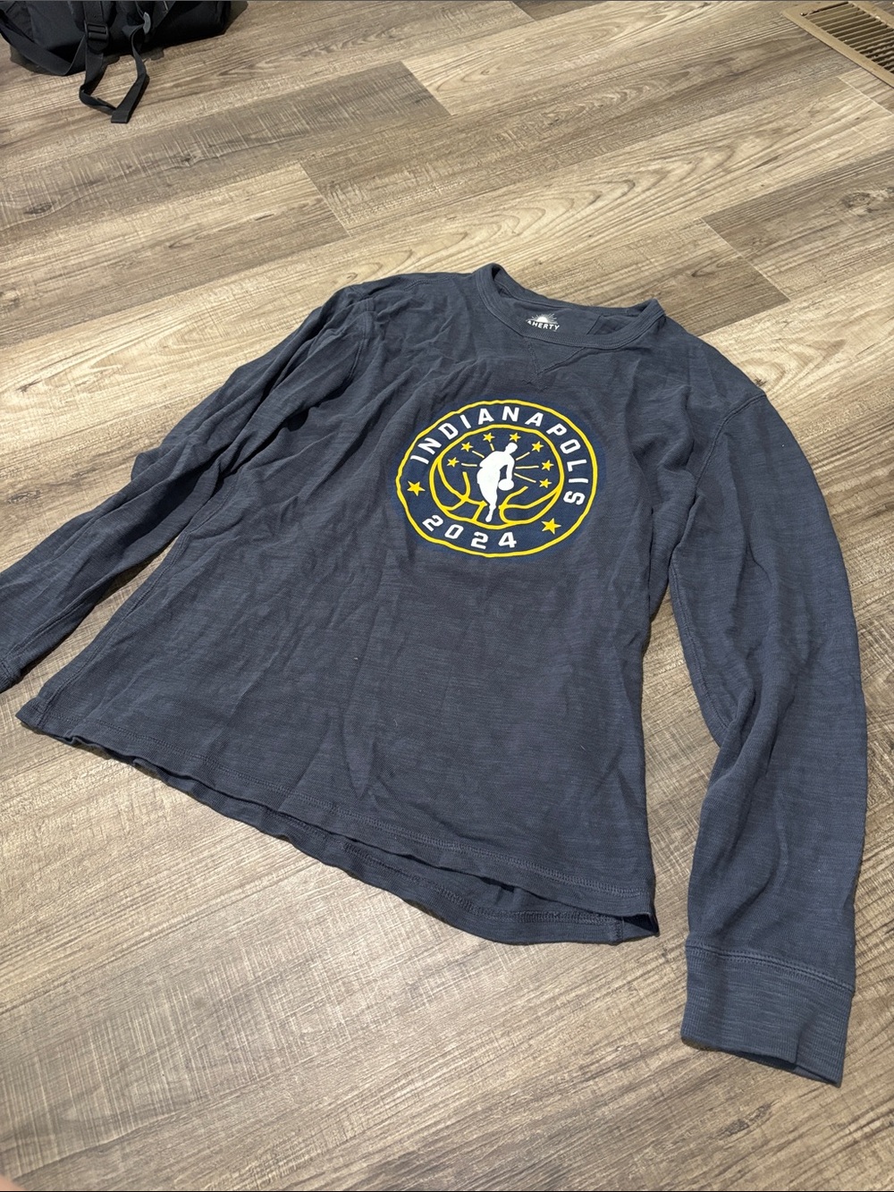 Faherty Navy Long-Sleeve Indianapolis 2024 Graphic Shirt